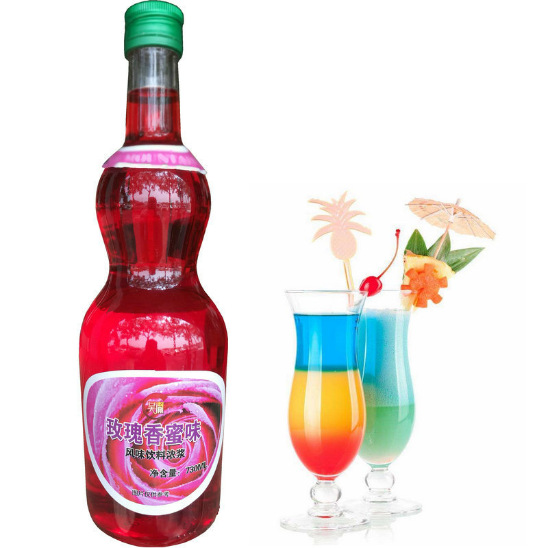 HY Hao Tanea Honey Rose Fruit Dew Syrup 730ml Adjustable Cocktail Soda Stratified Bubble Water