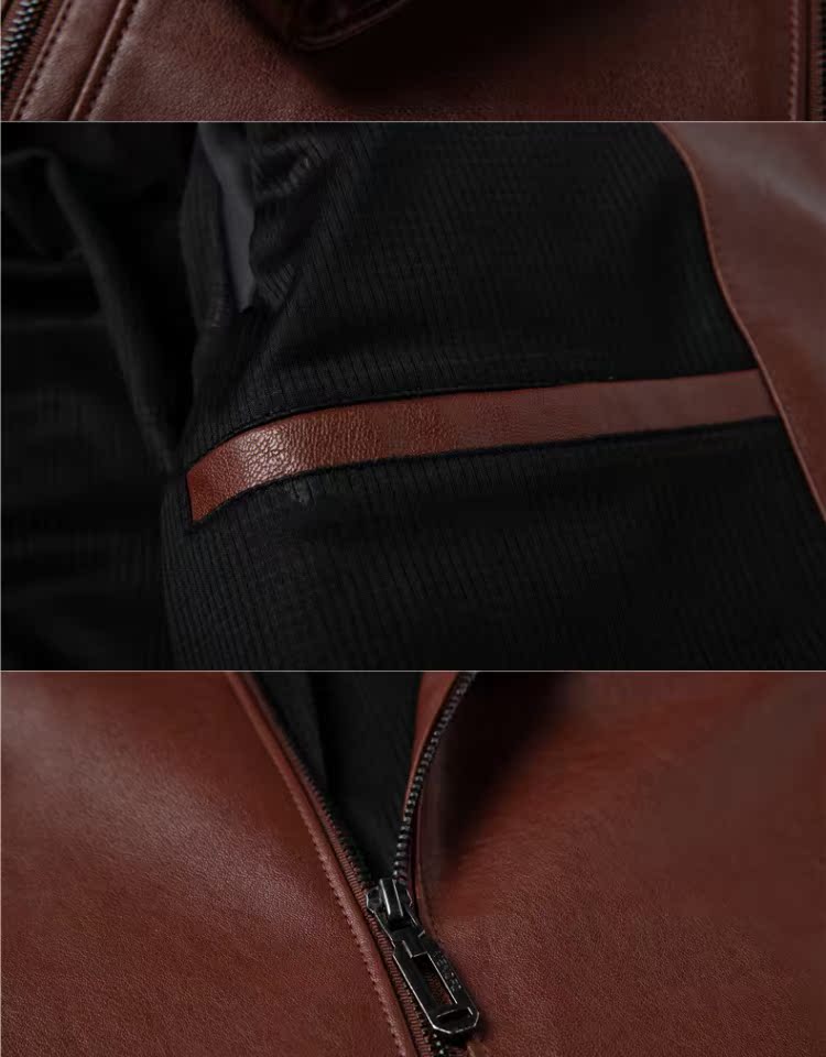 Đàn ông da trung niên và cao tuổi 40-50-60 tuổi Cổ áo trung niên cha da áo khoác cotton mùa thu và áo khoác mùa đông áo bomber