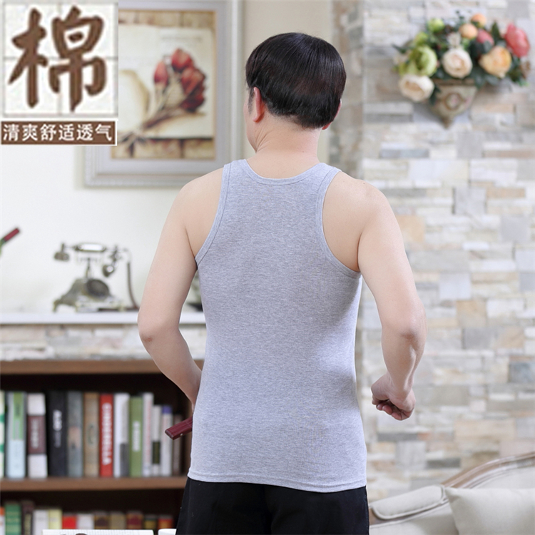 Trung niên và người đàn ông lớn tuổi của mùa hè bông mồ hôi vest mồ hôi già vest cha breathable cotton lỏng quần áo ông nội