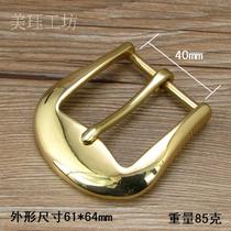 Polished brass handmade leather belt buckle copper pin buckle belt head 59186B