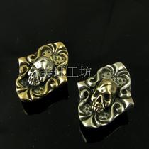 Brass white copper skull cloth buckle locomotive style handmade leather goods accessories decorative buckle 48101GHK