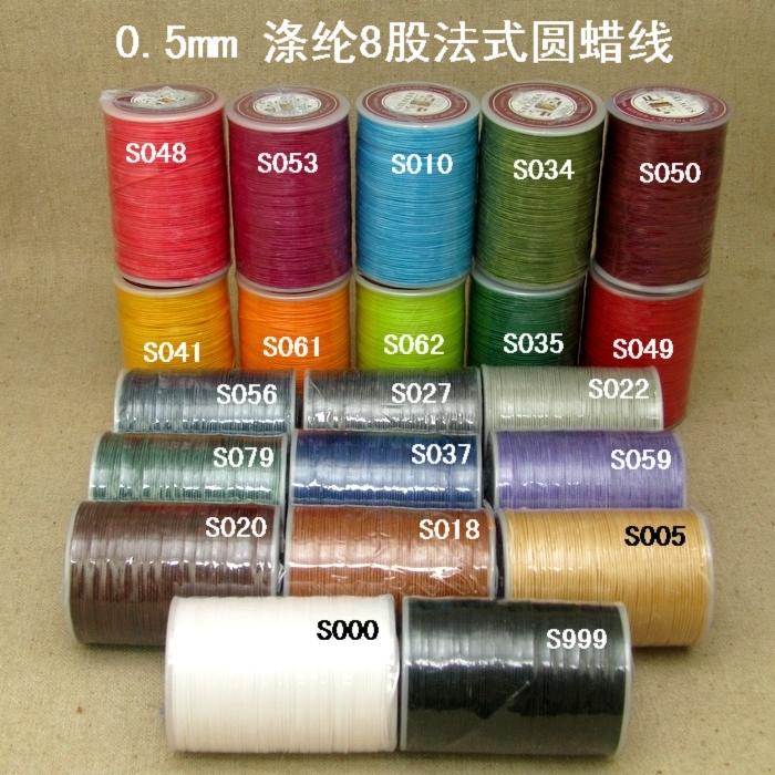Yule 0 5mm8 shares round wax line handmade leather with hand-sewn polyester fiber braided method round wax line 120 m