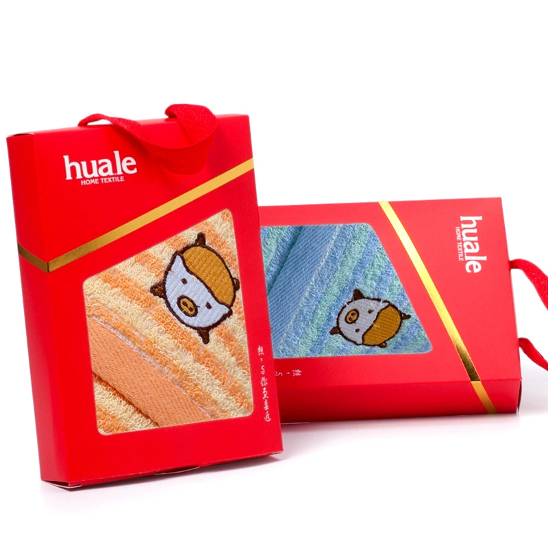 Hộp quà tặng khăn trẻ em Huale C25 All-Cotton Cartoon Bộ khăn mặt mềm mại thấm hút quà tặng quà sinh nhật - Khăn tắm / áo choàng tắm