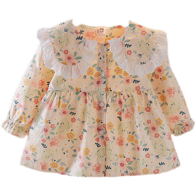 Girls' dresses, baby girls' autumn clothes, 1-year-old baby clothes, little girls' skirts, Korean version of spring and autumn princess dresses