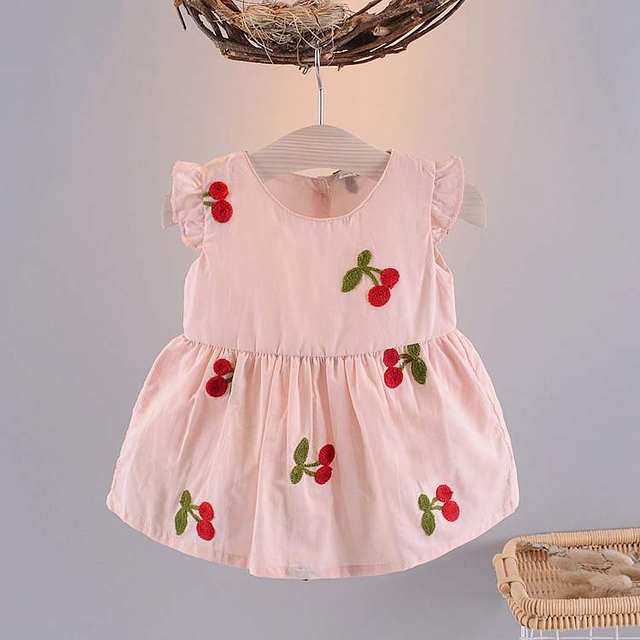 2022 new baby girl dress summer cotton baby skirt princess children girl vest skirt Korea