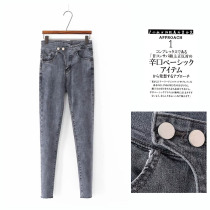 Womens clothing new foreign trade export order original single tail goods special price clearing house European and American single high waist denim skinny skinny pants