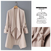 French single-cut export original counter broken code YU single tail discount special retro windbreaker womens coat long