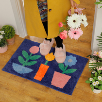 Door absorbent carpet Cake velvet Non-slip dirt-resistant household floor mat Bedroom bathroom doormat Long bedside carpet floor mat