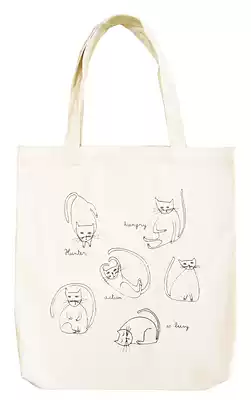 Spot hand-painted graffiti cat whale canvas bag bag bag Shoulder Bag tote tote bag
