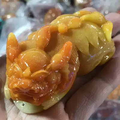 Imitation natural yellow dragon Jade Jade overlord small ornaments