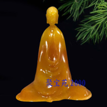 Imitation yellow dragon jade monk monk ornaments creative Zen meditation ornaments jade wine cabinet crafts study room