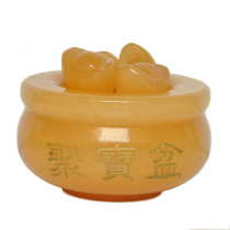 Poly Treasure Basin Swing Piece Natural Rice Yellow Jade Meta-Living Room Office Poly Basin Swing Piece Jade Pendulum