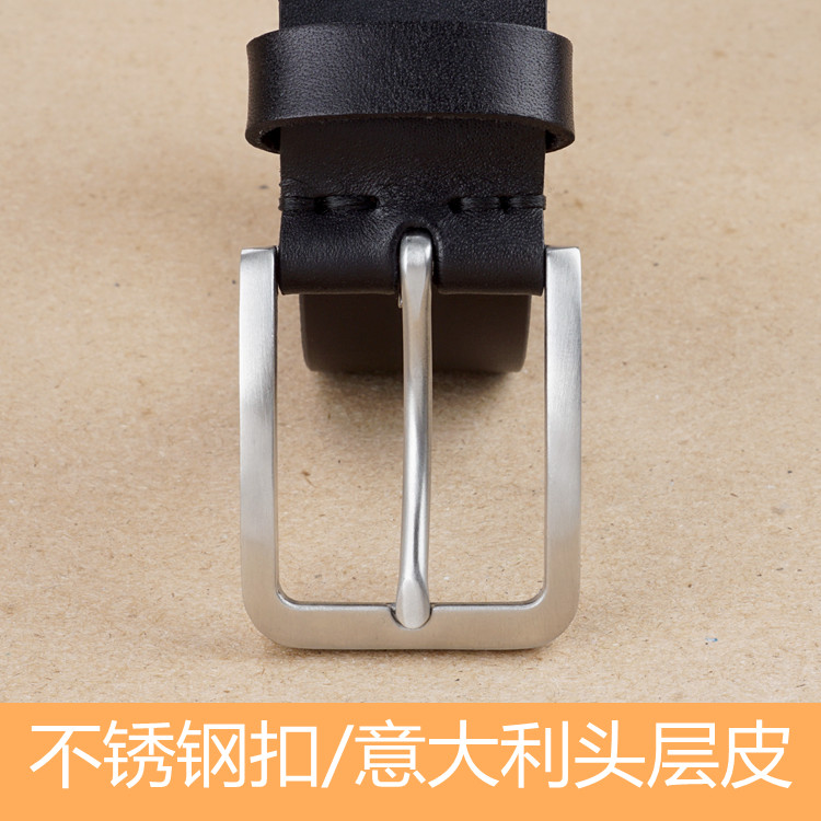 Belt Men Genuine Leather Men 100 Hitch Casual Young People Youth Belt Women's Pure Bull Leather Steel 3 4