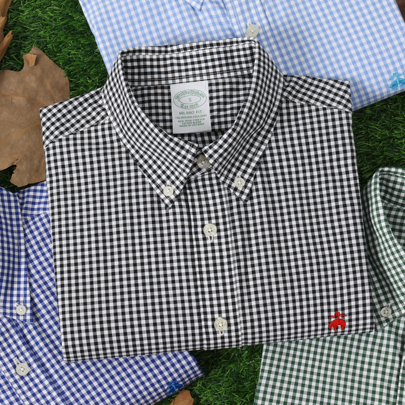 Brooks Brothers Men's Pure Cotton Plaid Shirt 25 New Business Casual Wrinkle-Free Shirt