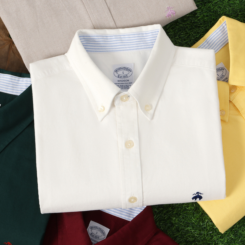 North American Genuine Brooks Brothers Men's Long-Sleeved Shirt Oxford Fabric Non-Iron Base Shirt