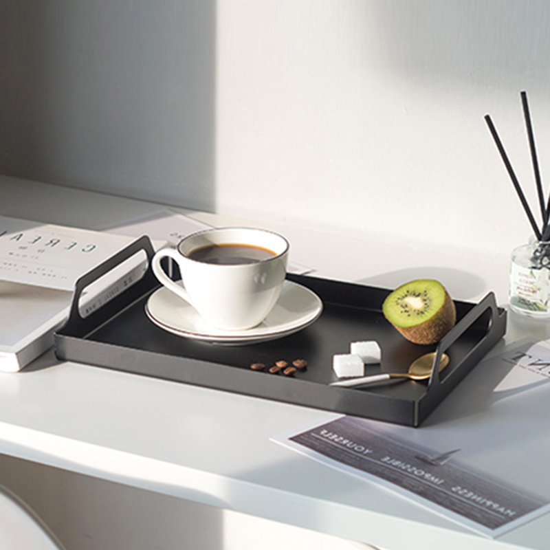 Nordic ins Morandi color tray Macaron color metal fruit plate Cake coffee cup Dessert dessert tea tray