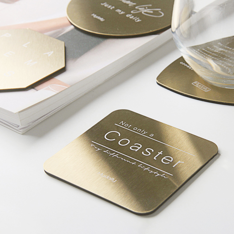 Nordic ins Simple style stainless steel coasters Creative geometric heat insulation teacup pad Anti-hot coasters Coffee coasters