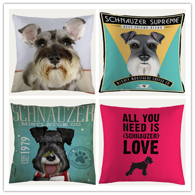 Schnauzer gối che gối đệm gối con chó cưng vật nuôi Schnauzer đệm bé - Trở lại đệm / Bolsters gối đệm lưng
