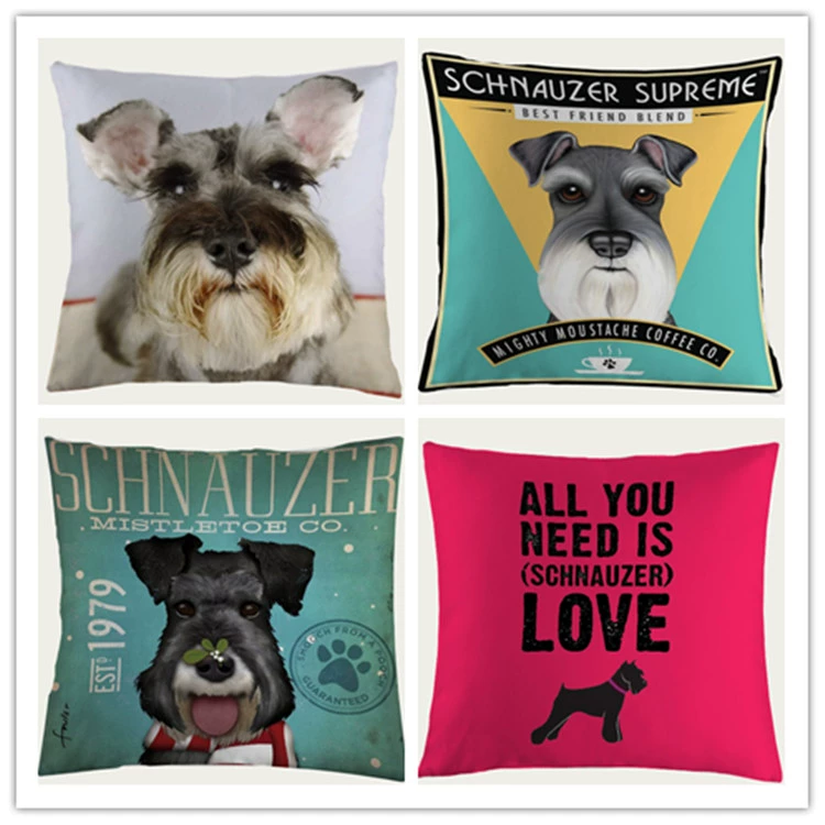 Schnauzer gối che gối đệm gối con chó cưng vật nuôi Schnauzer đệm bé - Trở lại đệm / Bolsters