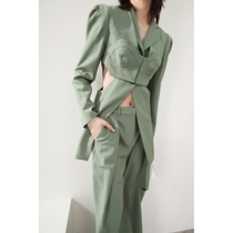 LAN VIVIER smecta pioneer design hollow deconstruction suit jacket cut pants suit women