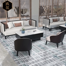 New Chinese-style sales office fabric sofa modern Chinese-style hotel villa living room reception sofa combination furniture customization