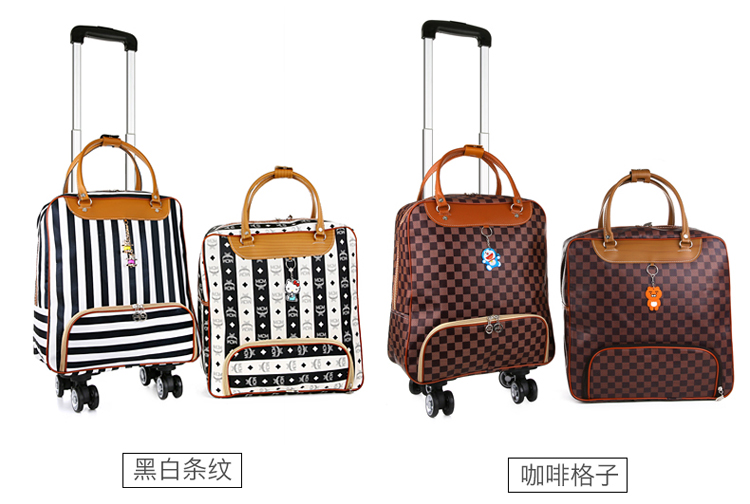 Phim hoạt hình xe đẩy túi du lịch nữ túi xách ánh sáng nhỏ túi mẹ nội trú trường hợp công suất lớn tow túi xe đẩy túi nam túi du lịch lv