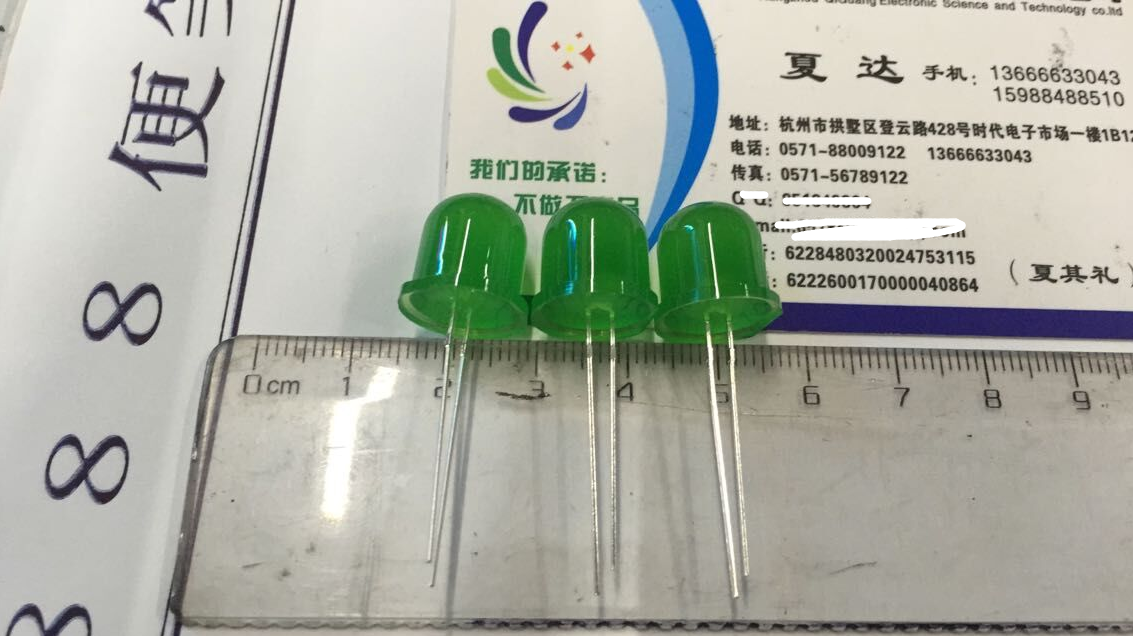 High - quality F12 12MM high - bright green green green green and green long foot environmental protection light - emitting diode scattering