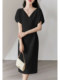 乄Imported acetic acid, stylish daily dress, designer waist skirt, lantern sleeve temperament dress