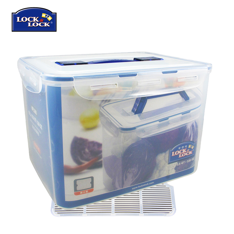 Lock and lock portable fresh-keeping box HPL886(10L)(drain board)Large-capacity storage box