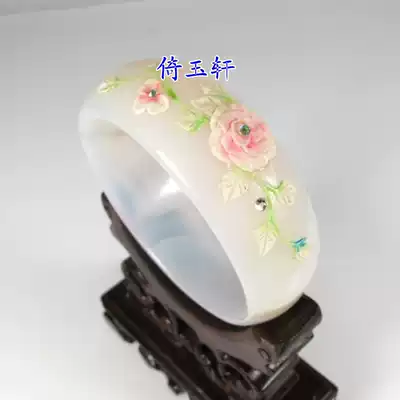 Brazilian agate inlaid bracelet bracelet wide version beautiful and generous jade bracelet