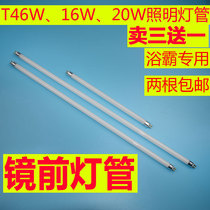 T4 integrated ceiling carbon fiber gold tube Bath bully mirror headlight tube Three primary color lighting two-pin bathroom