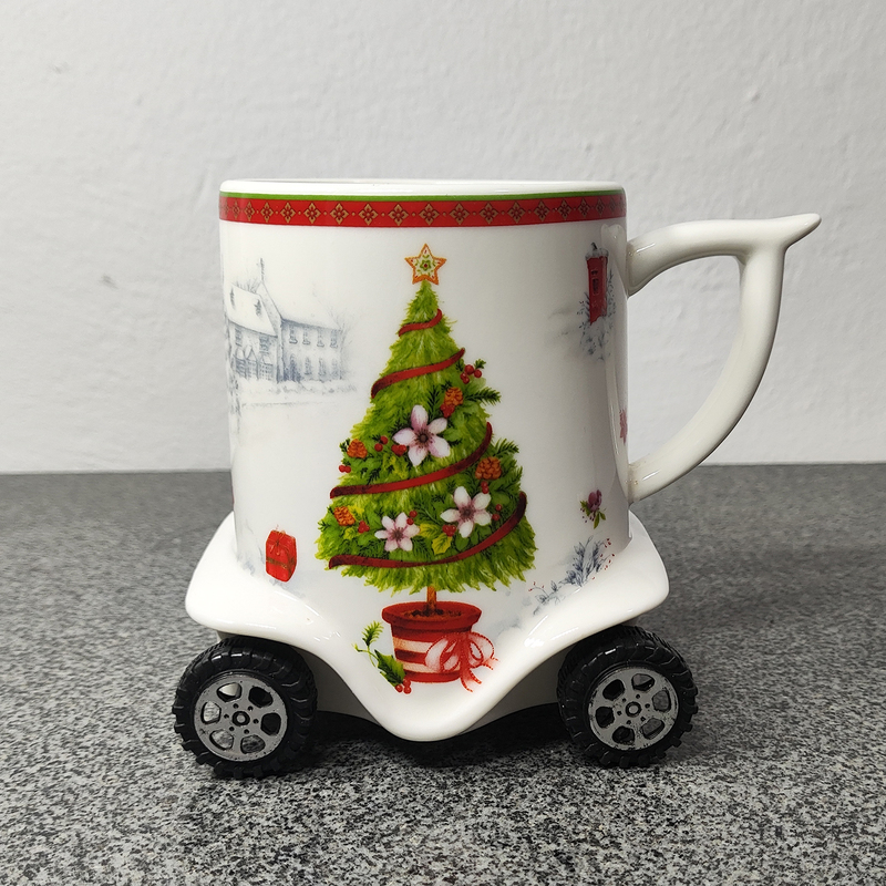 Christmas Ceramic Mug Creative Gift Snowflake Coffee Cup and Saucer Personal Use Office Home Water Cup