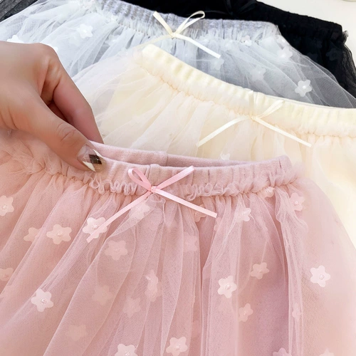 Юбка, детские хлопковые леггинсы, штаны, летний комплект, три цвета, в цветочек, облегающий крой