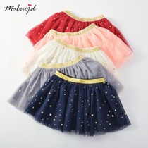 Childrens skirt spring and summer new cake coupons mesh sequin skirt foreign trade children Girls baby mesh skirt
