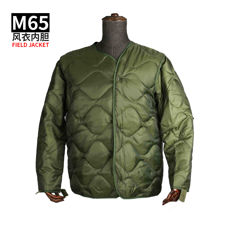 Army green M65 trench coat liner lining men winter cold and warm cotton jacket storm jacket lining thick coat light and soft