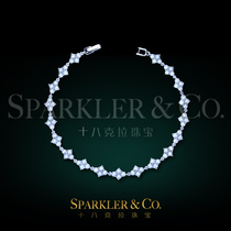 18 karat jewellery (custom) natural mini pearl white 18K gold fu gu kuan bracelet female