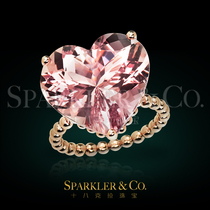 18 karat jewellery (custom) heart morganite claw insert rose 18K gold ring