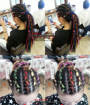 Black headdress colored hair braided wool dirty braided Reggae hip hop ds show performance modeling singer wig ponytail