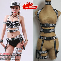 Male and female singers stage modeling bandage new sexy gogo performance suit Bar DJ stage outfit Hip hop ds performance