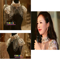 European and American style retro crystal diamond tassel waistband atmospheric dj female singer ds performance clothing Jazz stage outfit