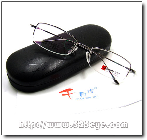 525eye Qianbaidu Business Myopia Frame Male Pure Titanium Light Thin Square Half Frame Spectacle Frame
