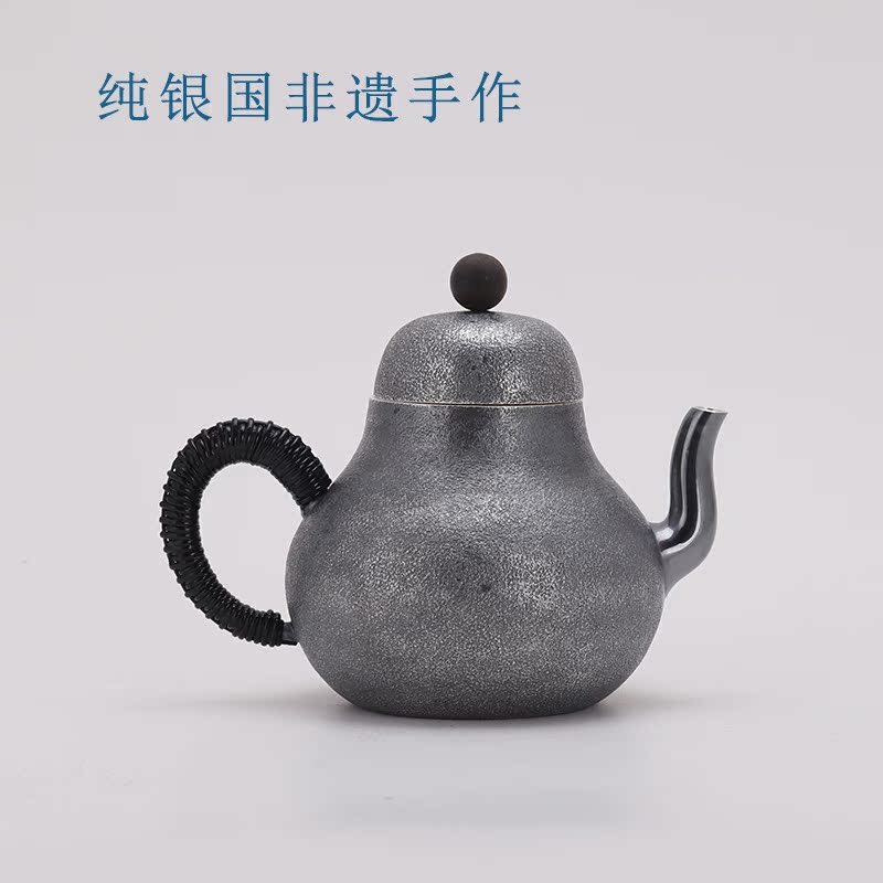 Silver pot Siting urgent need matt handmade sterling silver teapot 999 sterling silver teapot household kung fu tea set