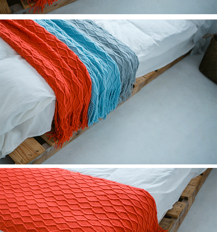 Mỹ trang trí chăn ngủ trưa chăn sofa Bắc Âu chăn chăn đuôi chăn dệt kim len chăn giải trí điều hòa không khí chăn - Ném / Chăn chăn lông cừu đẹp