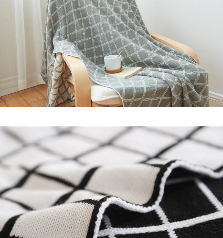 Nordic đan bông chăn bông chăn hai mặt sofa hình học chăn giải trí máy lạnh chăn ngủ trưa chăn của mùa thu và mùa đông chăn - Ném / Chăn giá chăn lông cừu