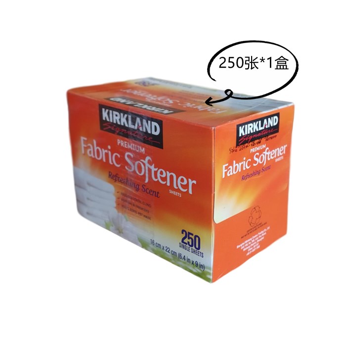 Shanghai Costco Kirkland dryer with anti-static wrinkle-removing supple fragrance piece paper 250 pieces * 1 box