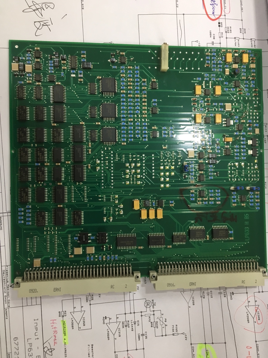 Fresenius 4008LP633 board repair, one-time success, three-year warranty