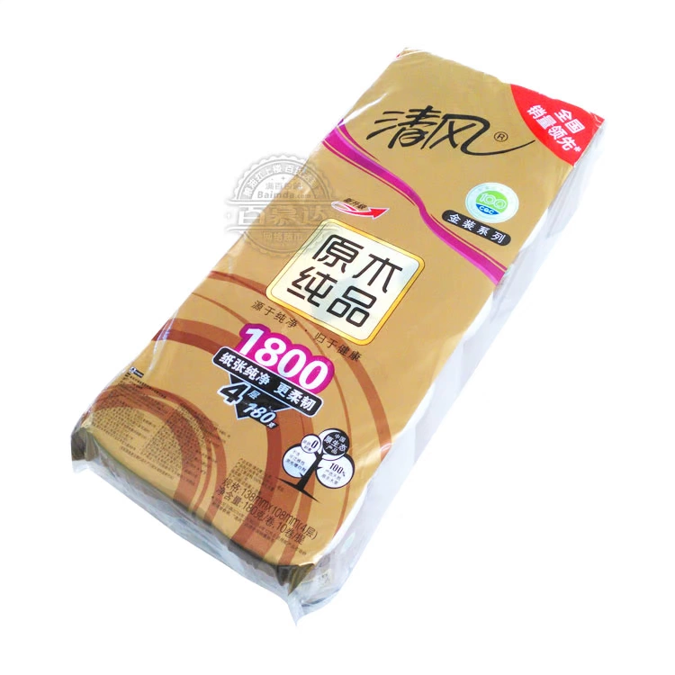 Breeze Log Paper Roll Paper 180g Gold Pack 4 Lớp 10 Rolls Roll Giấy vệ sinh Giấy Vũ Hán Man Bạch - Sản phẩm giấy / Khăn giấy ướt