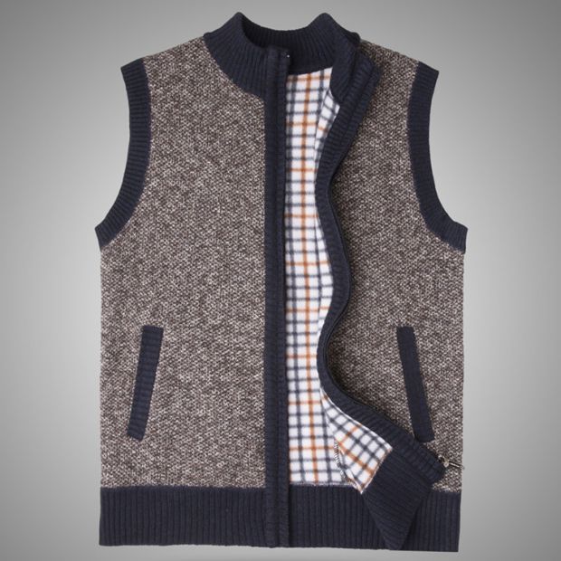 Áo len nam đan len trung niên nam áo len cardigan cỡ lớn áo len trung niên cộng với áo nhung dày bộ vest nam trẻ trung