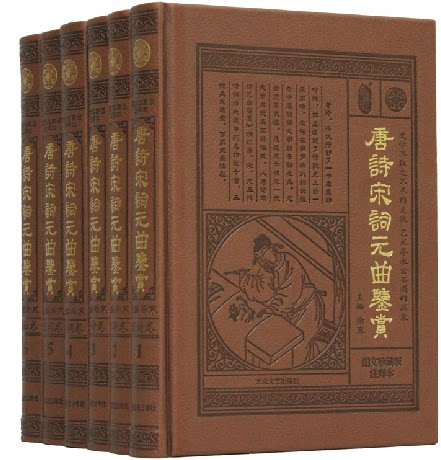 正版书籍 唐诗宋词元曲鉴赏16开精装6册 原价1260元 大众文艺出版社