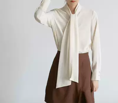 LIMONN long sleeve shirt women's autumn model 2021 new summer ribbon commuter OL design sense niche chiffon shirt